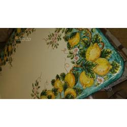 Tavolo in pietra lavica ceramica dipinto a mano